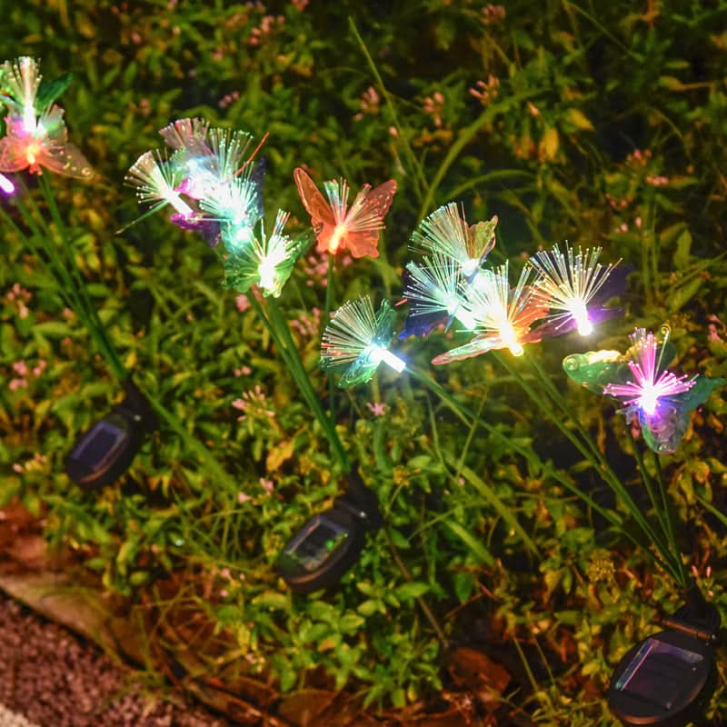 Solar Garden Lights with Fiber Optic Butterfly Design | elesira