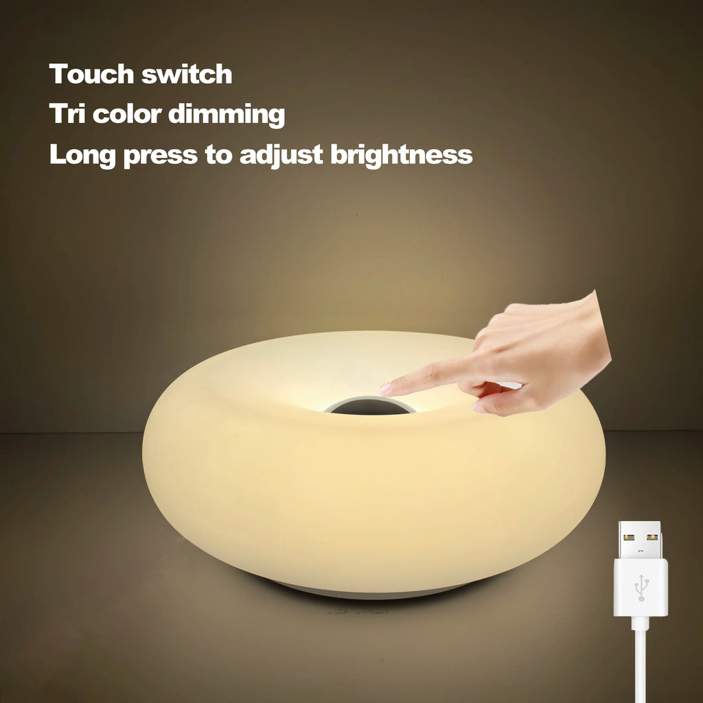 USB-lamp LumaSphere met aanraakbediening, dimbare RGB-kleurwisselende bed- en bureaulamp | elesira