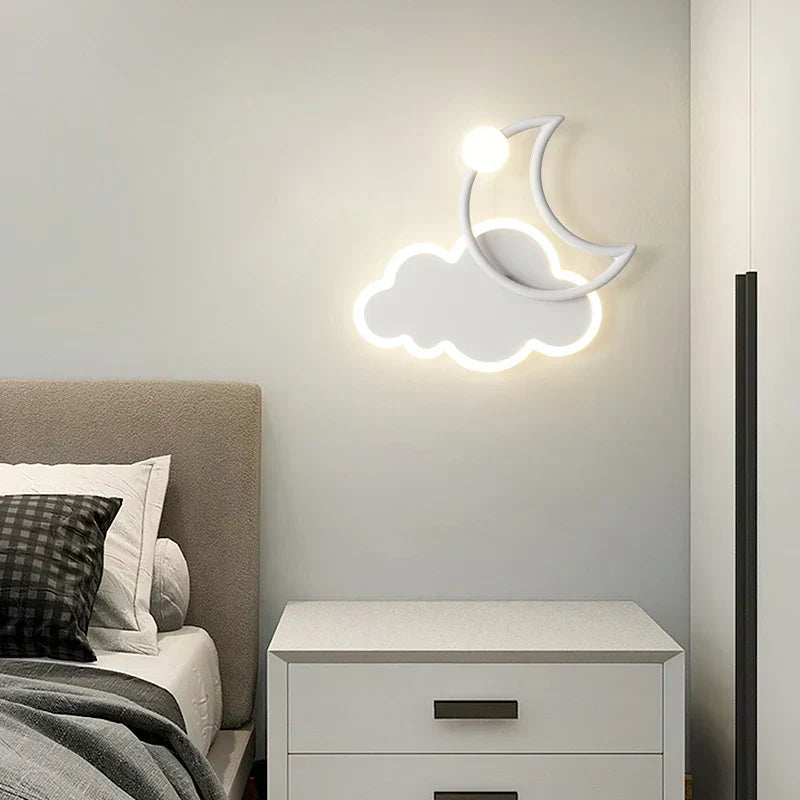 Minimalistisk LED-væglampe med sky- og månemotiv | elesira