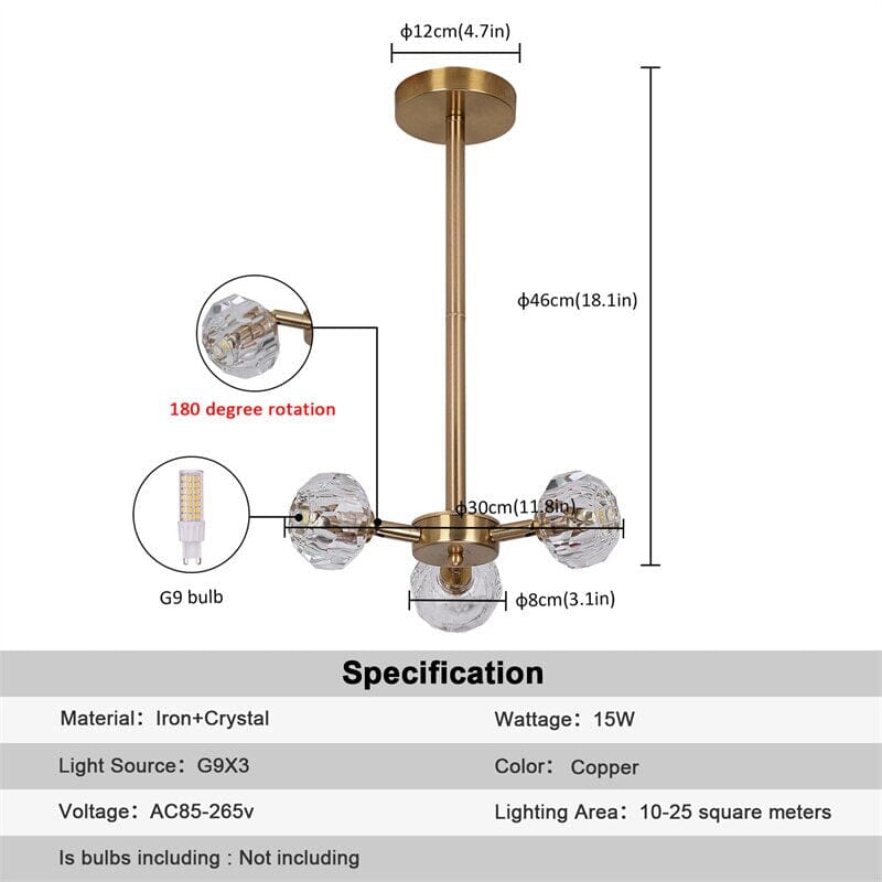 Hafsa Crystal LED Hanging Light | elesira