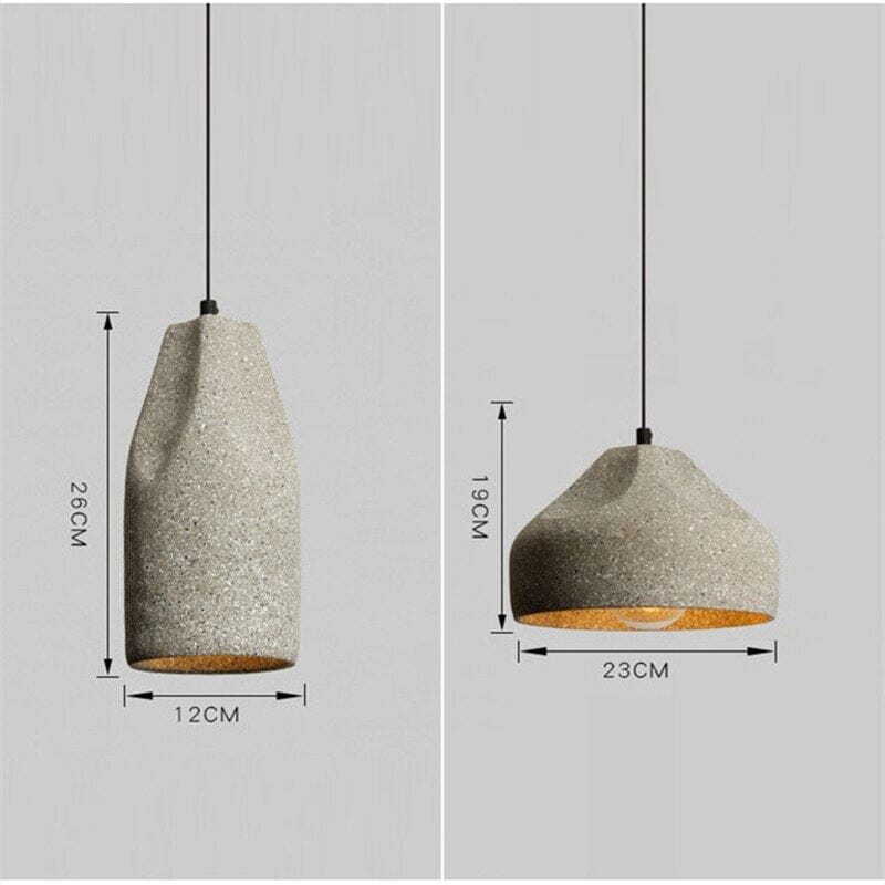 Lampadario in cemento in stile industriale effetto terrazzo | elesira