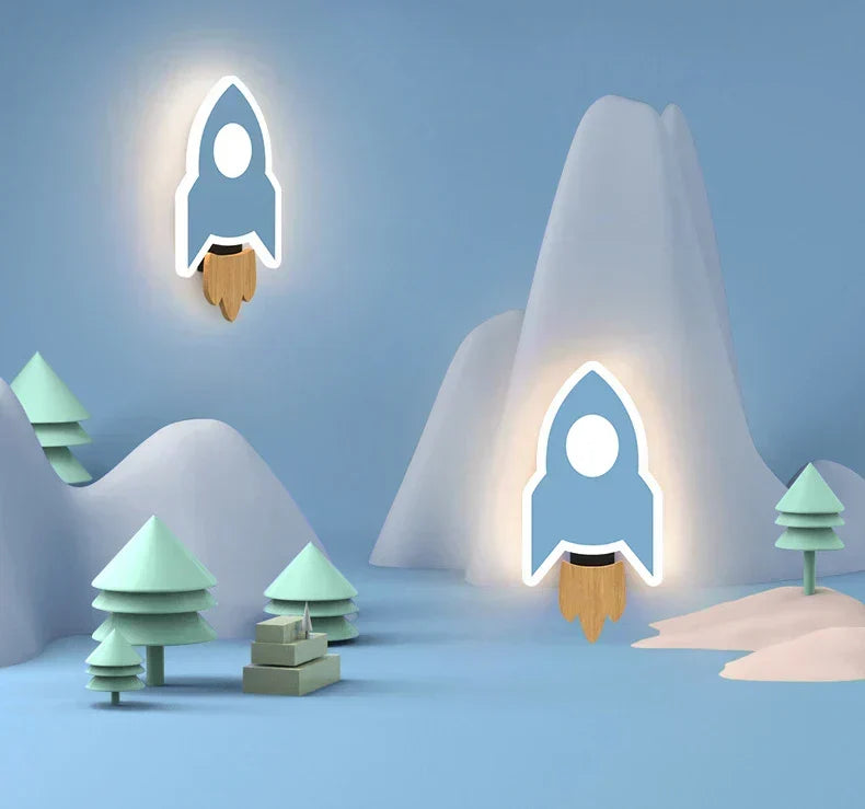 Lampă de perete LED Cartoon Rocket | elesira