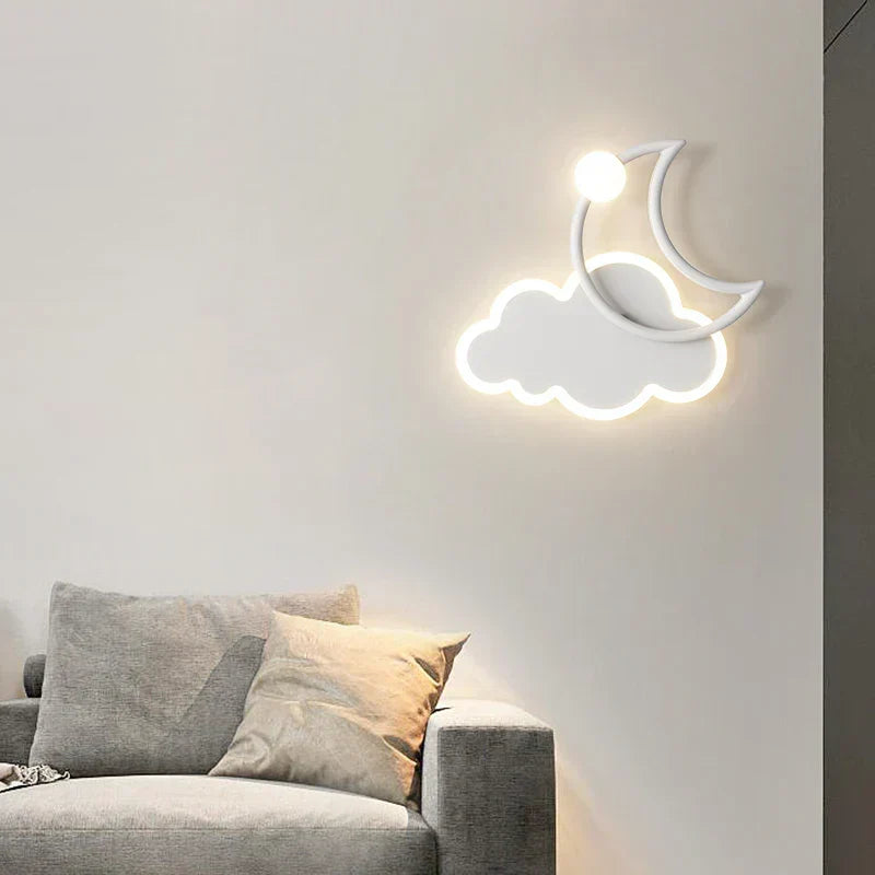Minimalistisk LED-væglampe med sky- og månemotiv | elesira
