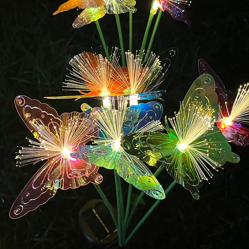 Solar Garden Lights with Fiber Optic Butterfly Design | elesira