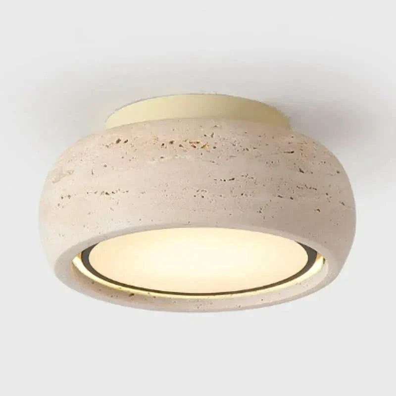 Stropní svítidlo Wabi Sabi ze žlutého travertinu | elesira