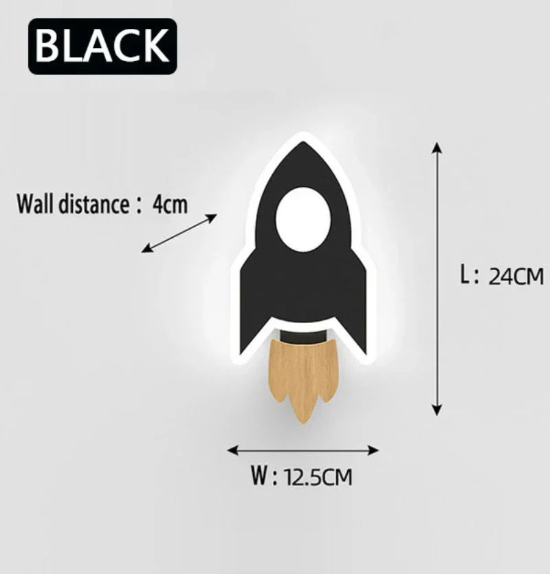 Lampă de perete LED Cartoon Rocket | elesira