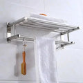 Wall-Mounted Towel Rack with Shelf in Stainless Steel | elesira