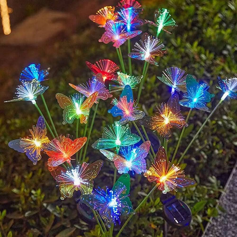 Solar Garden Lights with Fiber Optic Butterfly Design | elesira