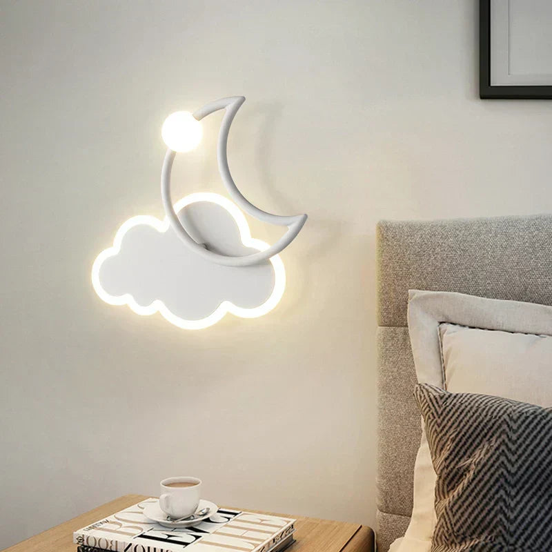 Minimalistisk LED-væglampe med sky- og månemotiv | elesira