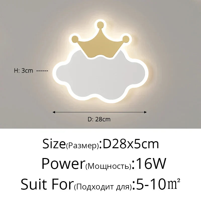 Minimalistisk LED-væglampe med sky- og månemotiv | elesira