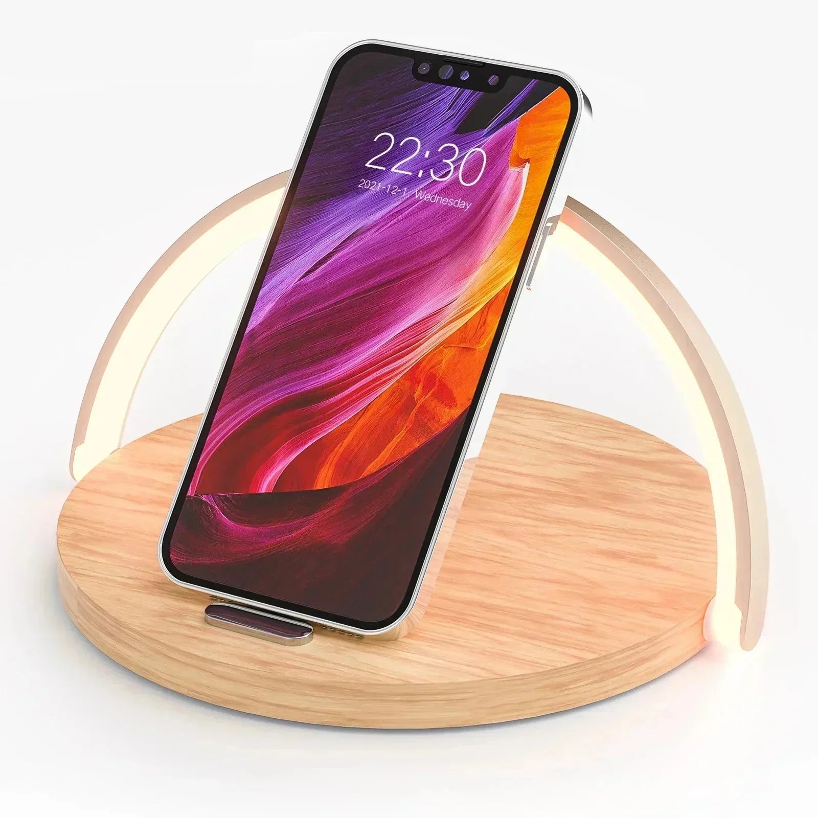 Practical - Wireless Charger 15W with Adjustable Touch Lamp for iPhone and AirPods | elesira