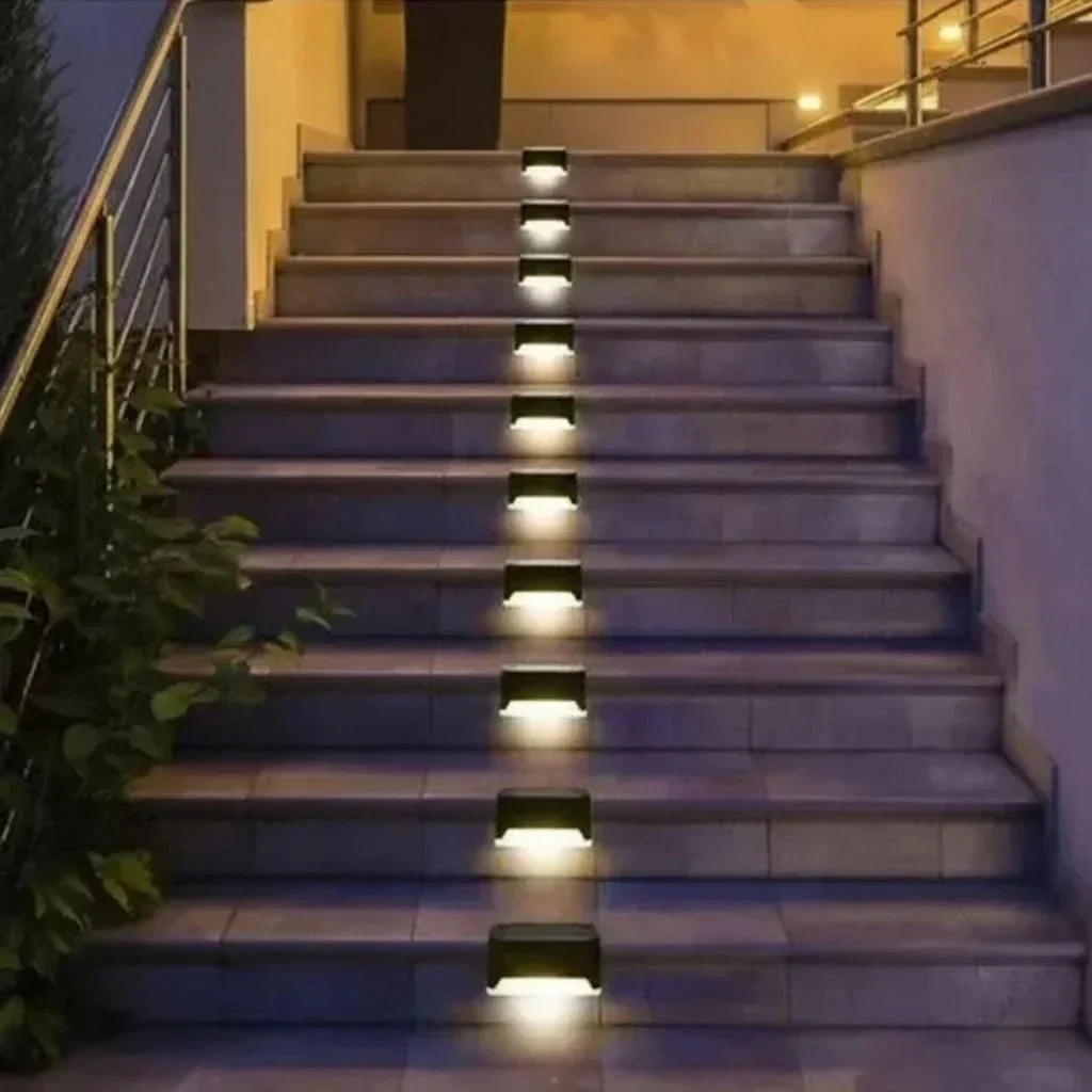 Ledtrapverlichting op zonne-energie voor buitendecoratie van de tuin | elesira