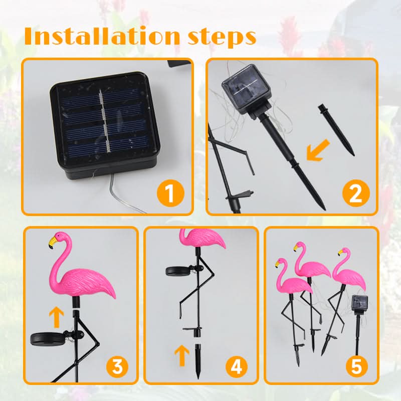 Solar Garden Light in Flamingo Design for Outdoor Decoration | elesira