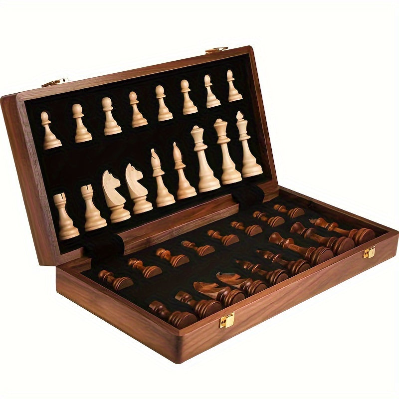 Wooden Chess Set - Solid Wood Chessboard - Classic Design | elesira