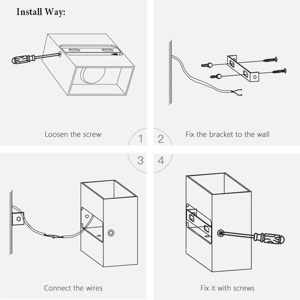 Metal Cube Led Wall Light | elesira