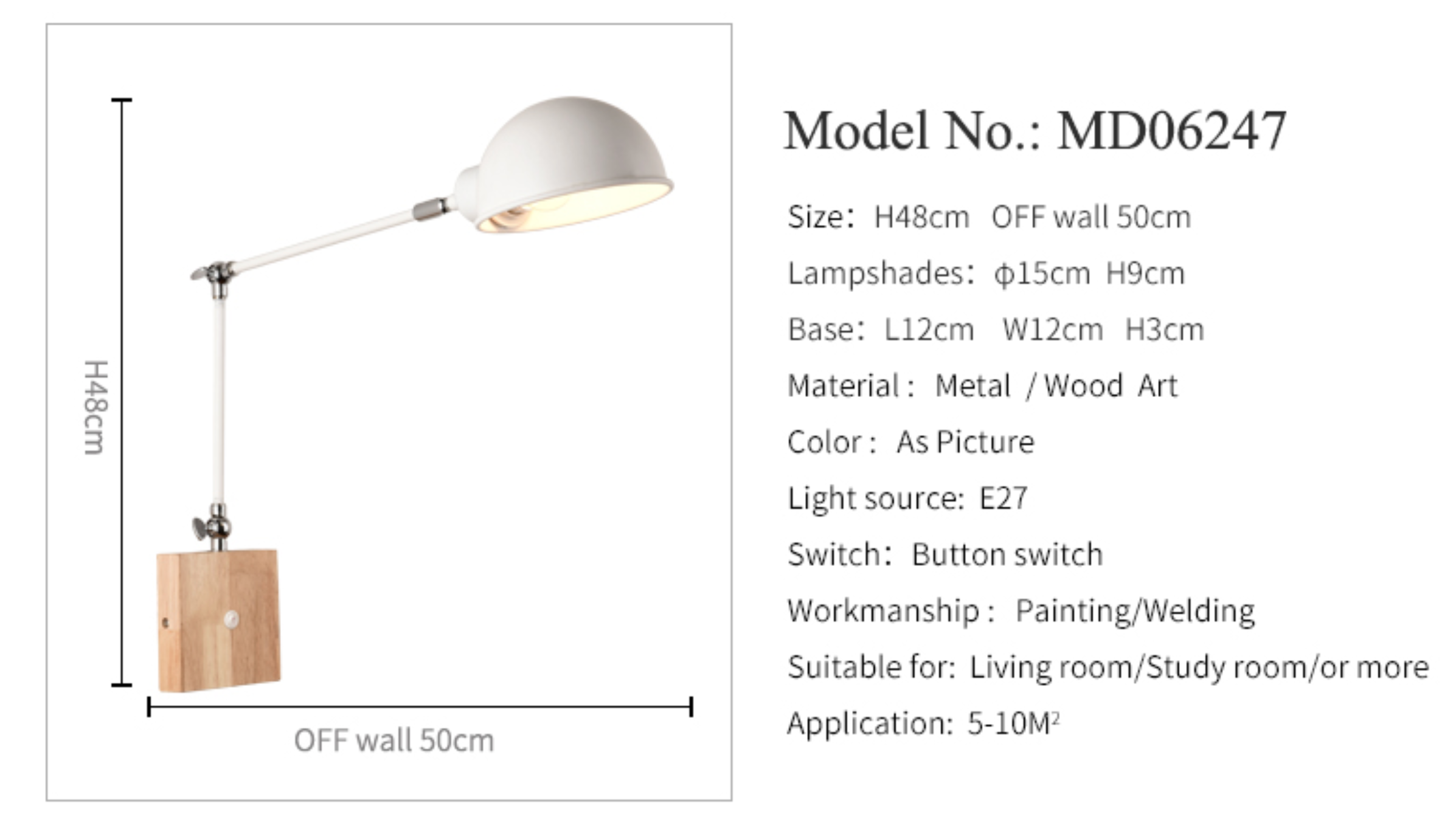 BTM Jeena -  Adjustable wooden Wall Lamps | elesira