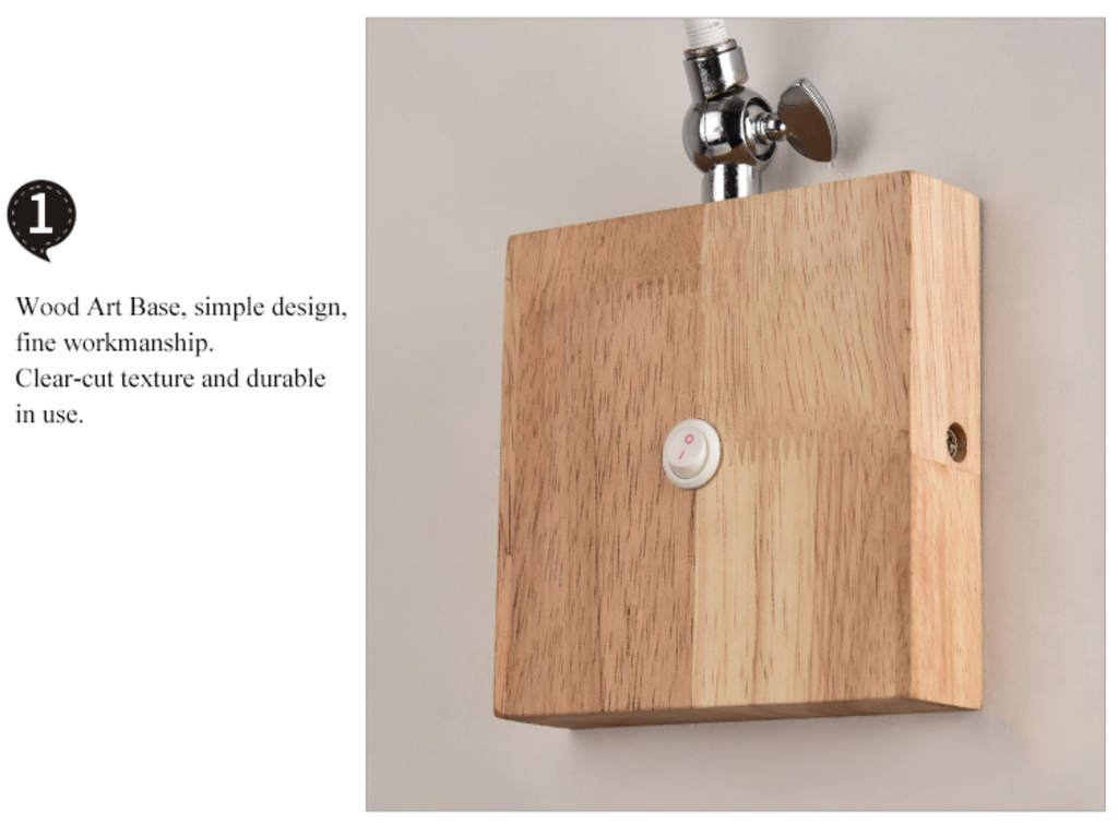 BTM Jeena -  Adjustable wooden Wall Lamps | elesira