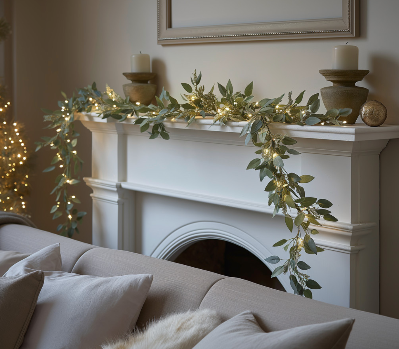 Guirlande lumineuse LED blanc chaud en forme de branche d’olivier – 2 mètres | elesira