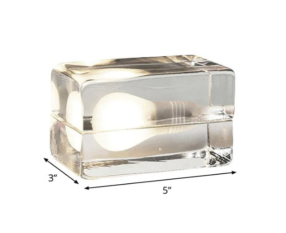 Brightcube – minimalistisk bordslampa med transparent glaskub | elesira