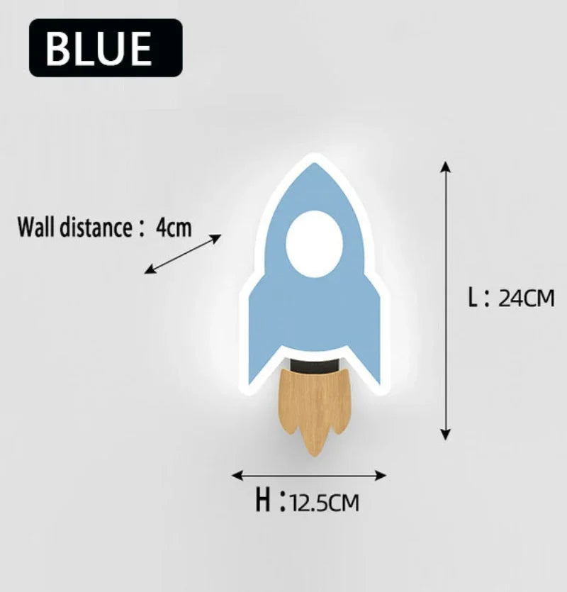 Lampă de perete LED Cartoon Rocket | elesira