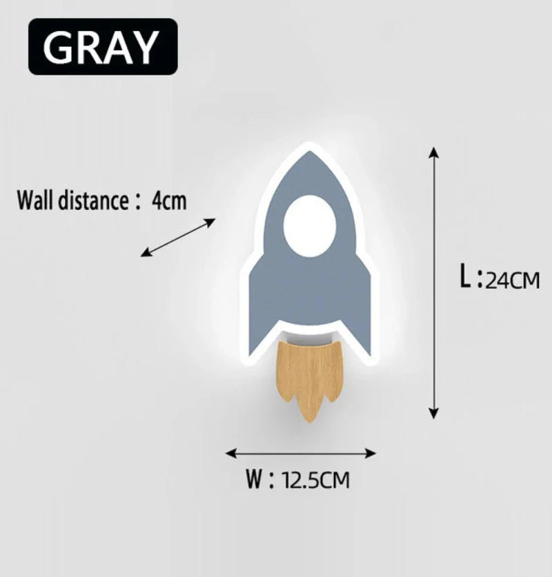 Lampă de perete LED Cartoon Rocket | elesira