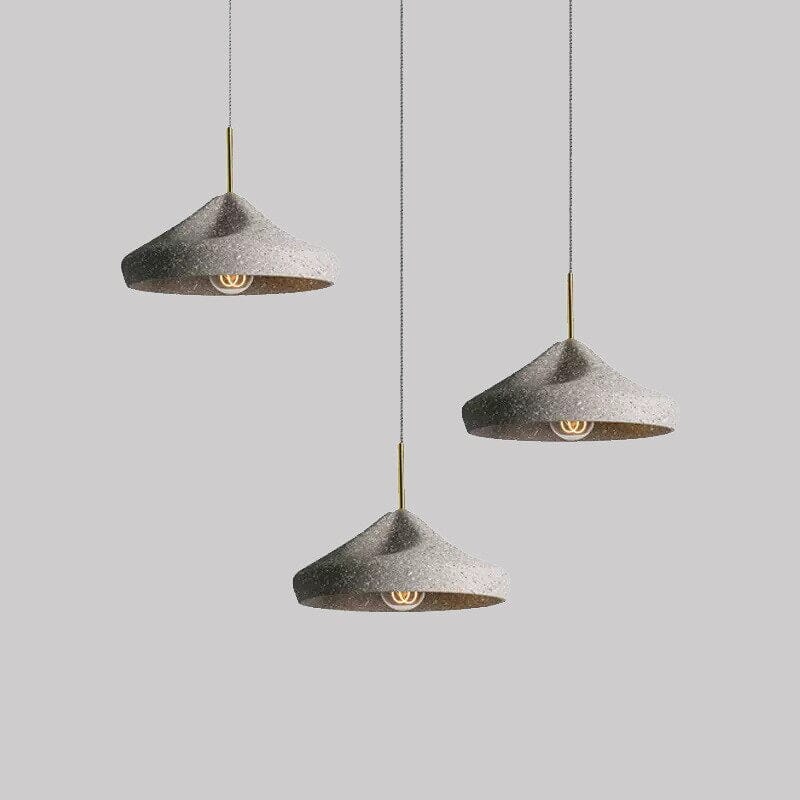 Lampadario in cemento in stile industriale effetto terrazzo | elesira