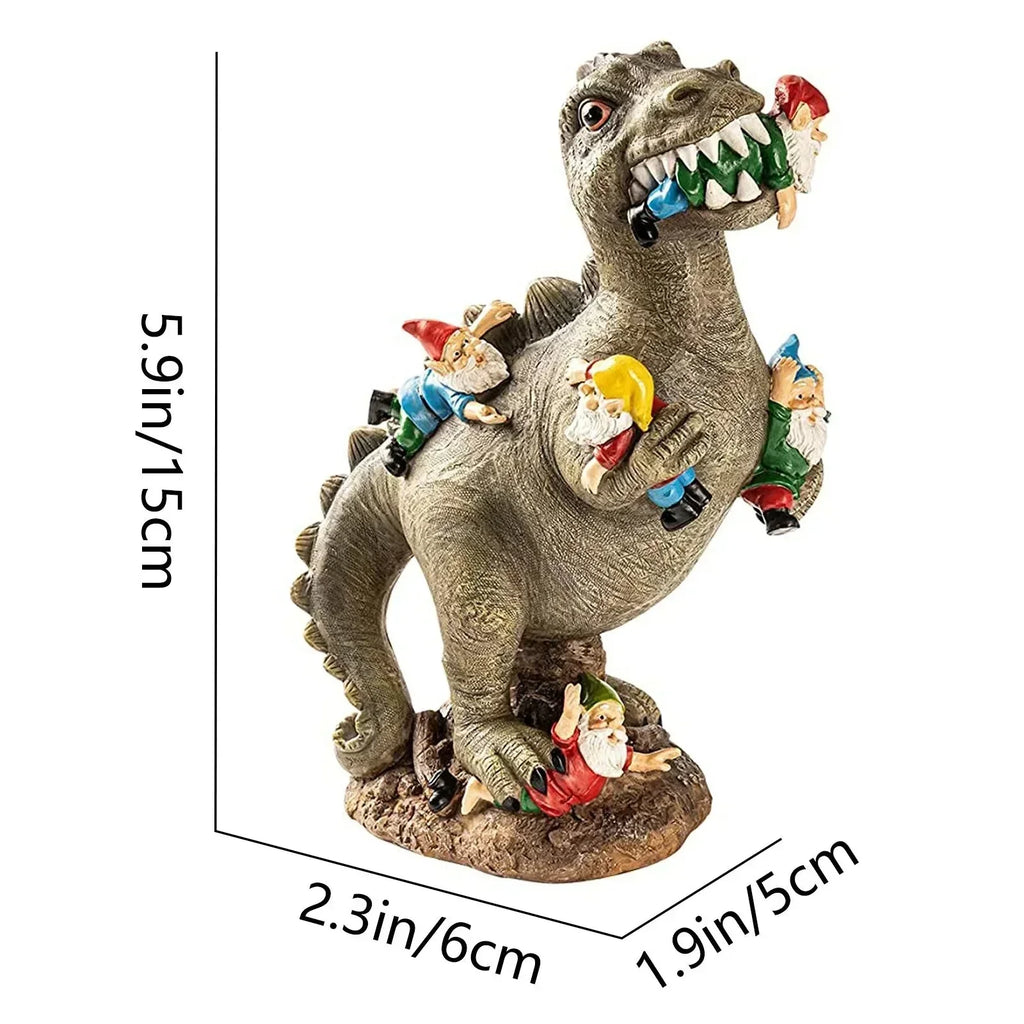 Figurină decorativă de grădină cu dinozaur din rășină, rezistentă la intemperii | elesira