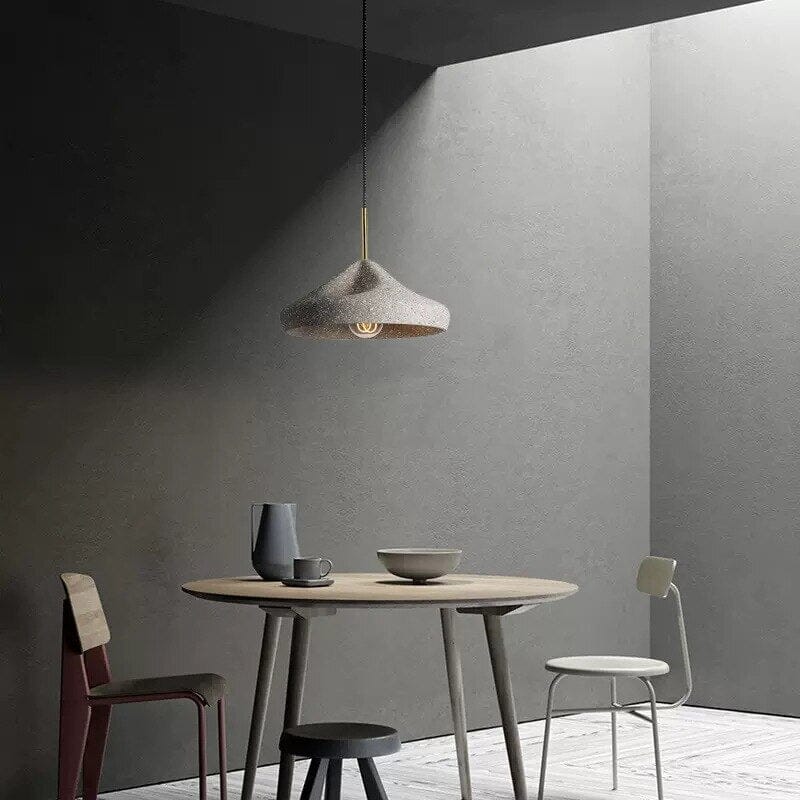 Lampadario in cemento in stile industriale effetto terrazzo | elesira
