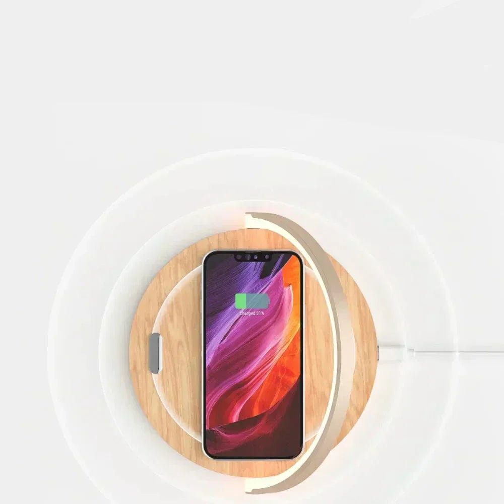 Practical - Wireless Charger 15W with Adjustable Touch Lamp for iPhone and AirPods | elesira