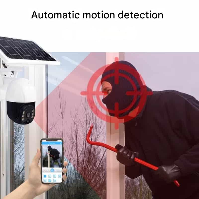 Solar-Sicherheitskamera mit Doppelobjektiv - 10-fachem Zoom, 360° PTZ - 12.000 mAh, IP66, 4G-WLAN | elesira