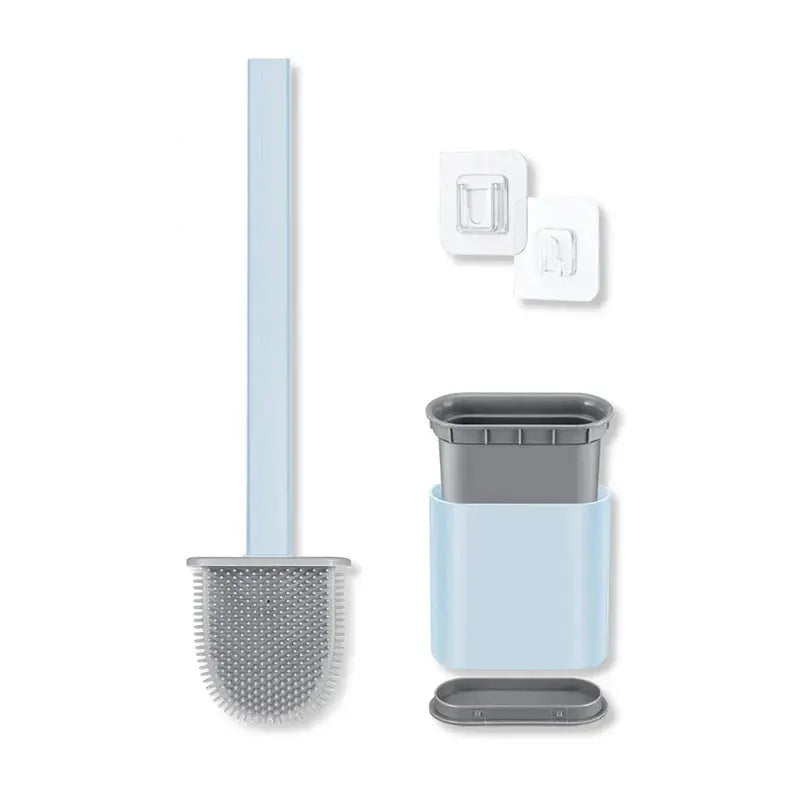 Brosse de toilette murale en silicone avec support à séchage rapide | elesira