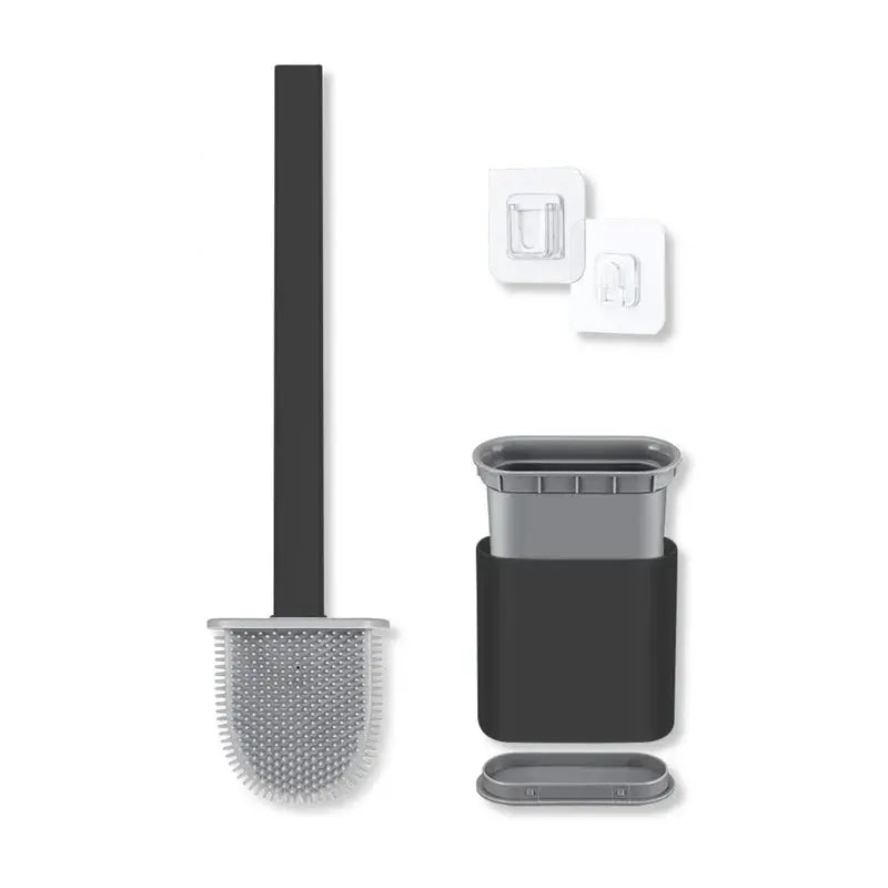 Brosse de toilette murale en silicone avec support à séchage rapide | elesira