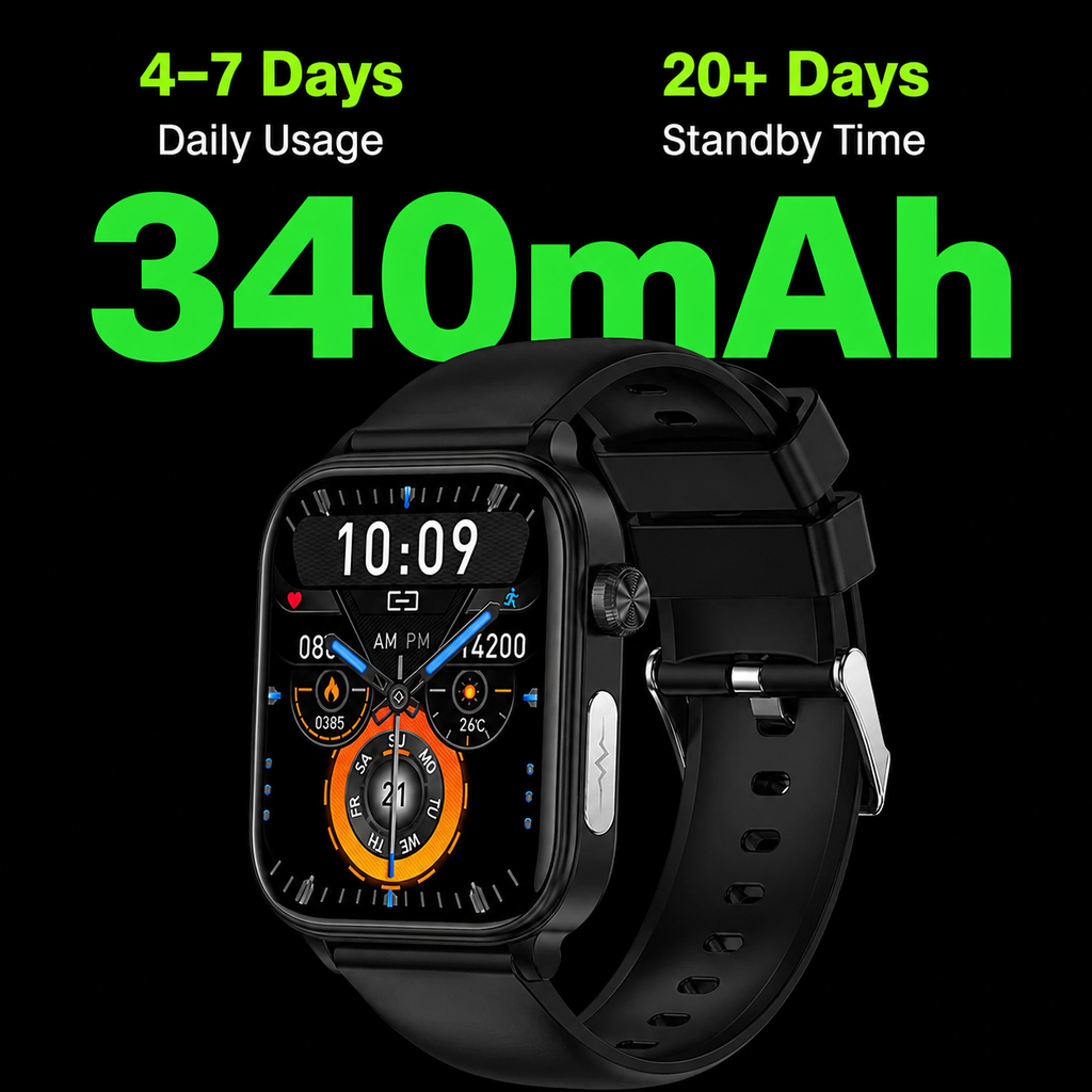 Smartwatch with SOS Emergency Alert and Fall Detection - Heart Rate, Oxygen, and Activity Monitoring - Bluetooth and Waterproof | elesira