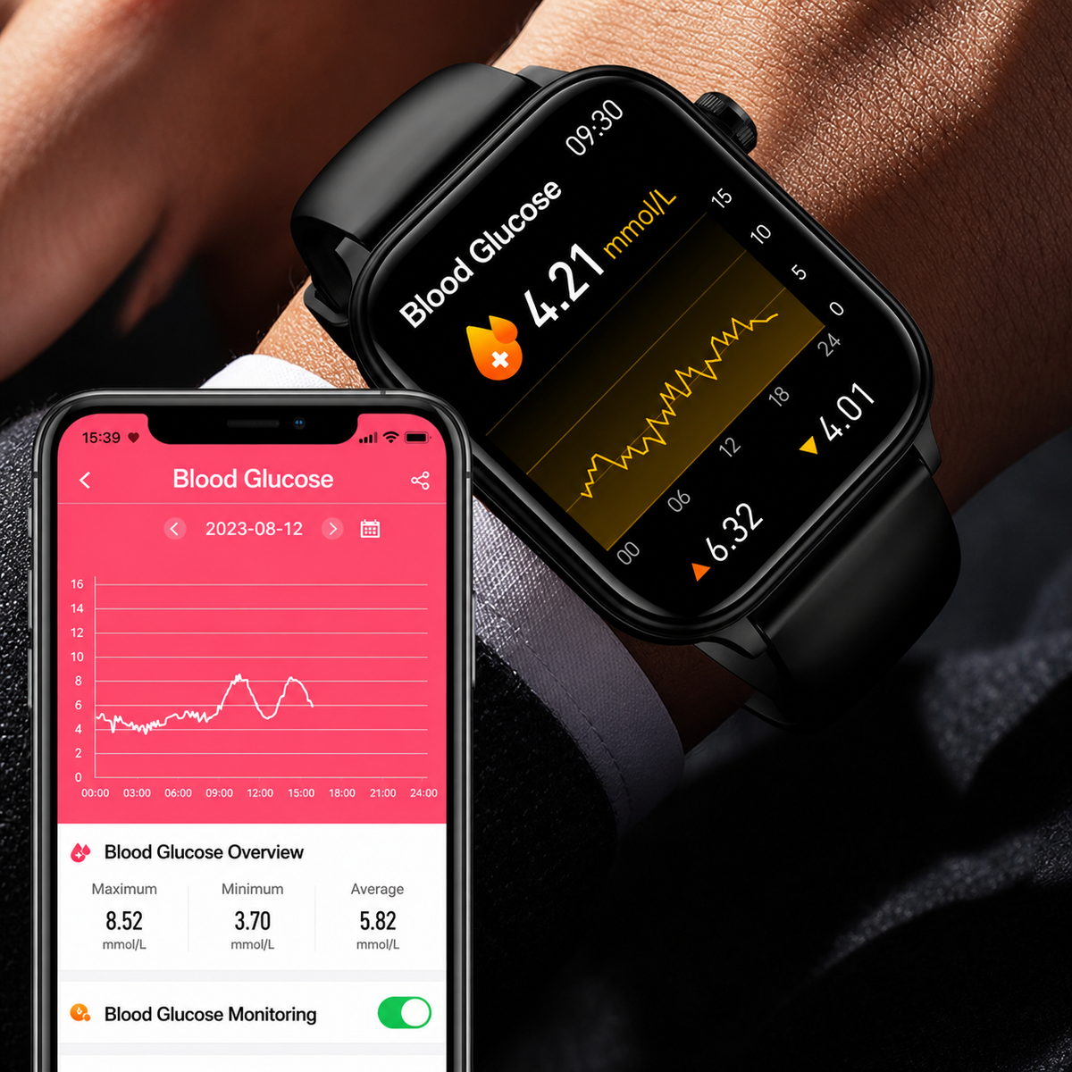 Smartwatch with SOS Emergency Alert and Fall Detection - Heart Rate, Oxygen, and Activity Monitoring - Bluetooth and Waterproof | elesira