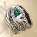 Sleek Serpentine Quartz Timepiece with Customizable Band | elesira