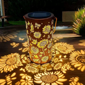 Solar Garden Lantern with Floral Pattern and Light Projection | elesira