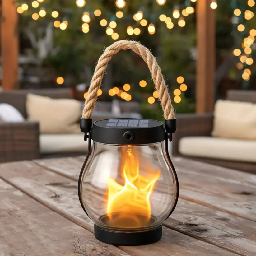 Solar Garden Lanterns with Flame Effect – Weather Resistant | elesira