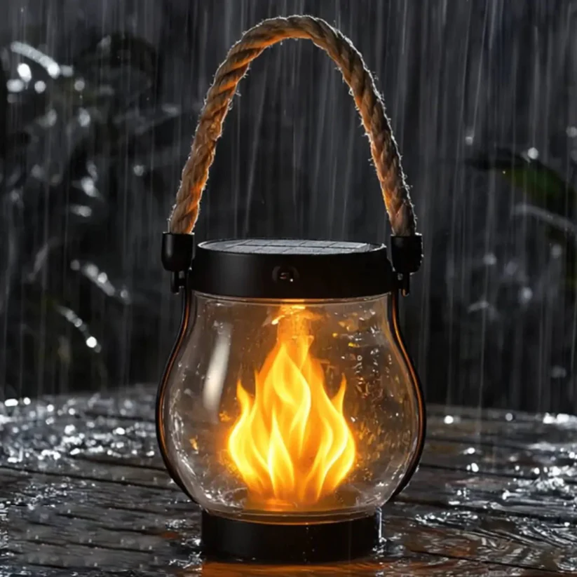 Solar Garden Lanterns with Flame Effect – Weather Resistant | elesira