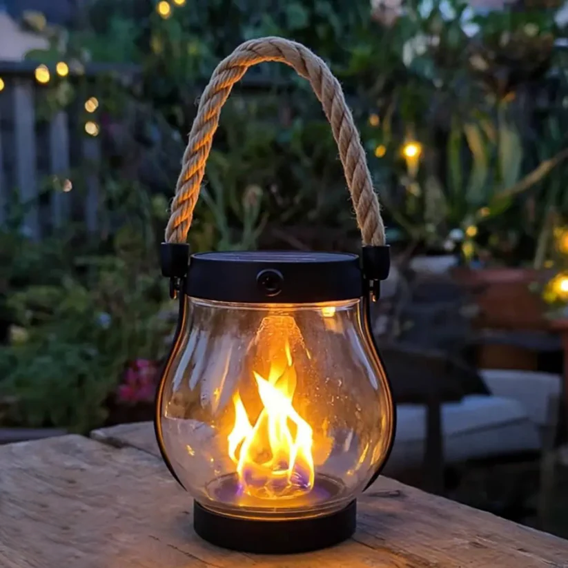 Solar Garden Lanterns with Flame Effect – Weather Resistant | elesira