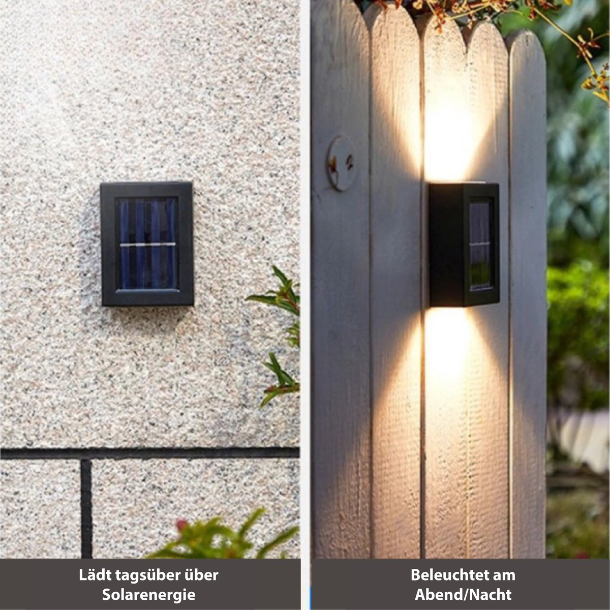 Appliques murales solaires LED sans fil - 8 heures d'autonomie lumineuse - Détecteur de mouvement | elesira