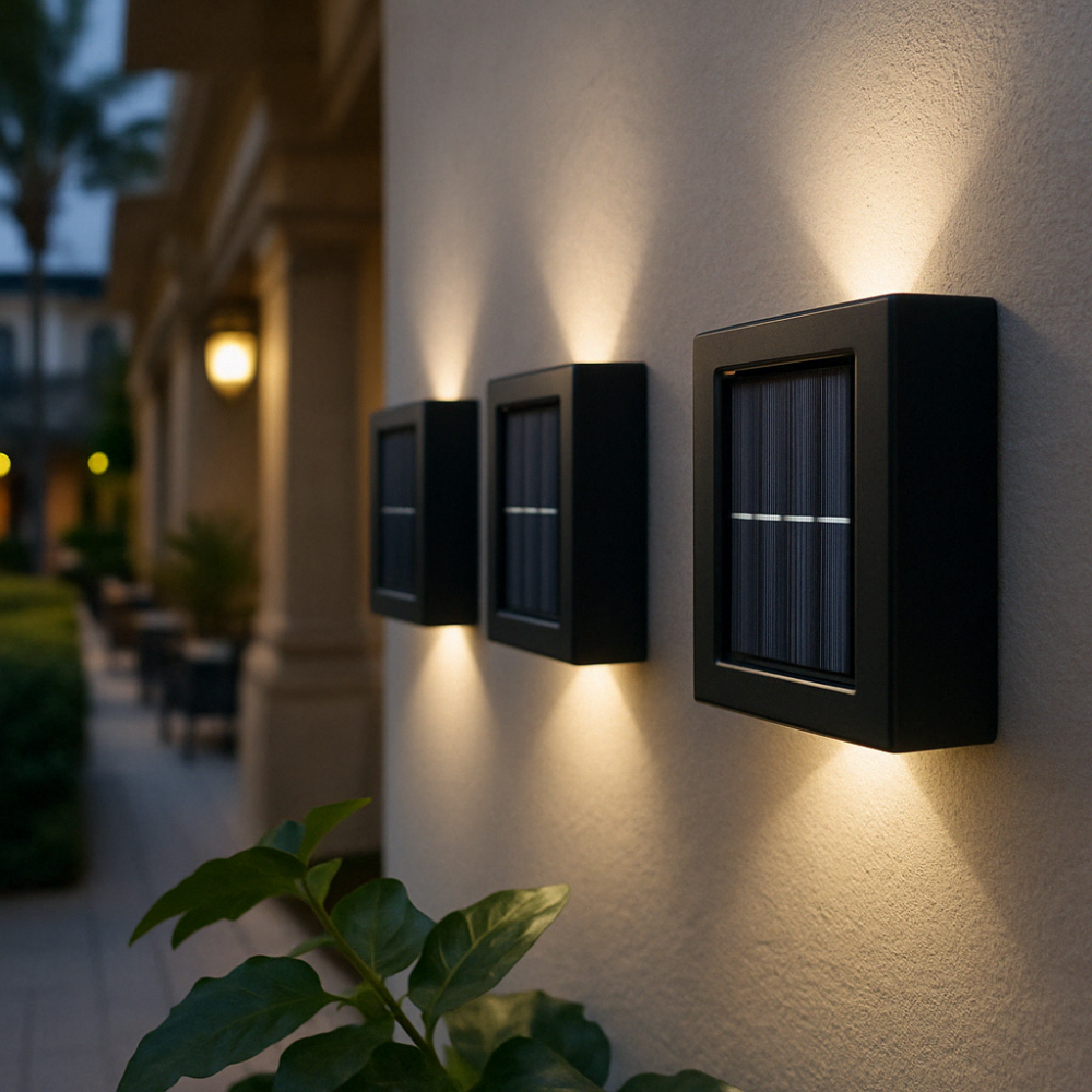 Appliques murales solaires LED sans fil - 8 heures d'autonomie lumineuse - Détecteur de mouvement | elesira