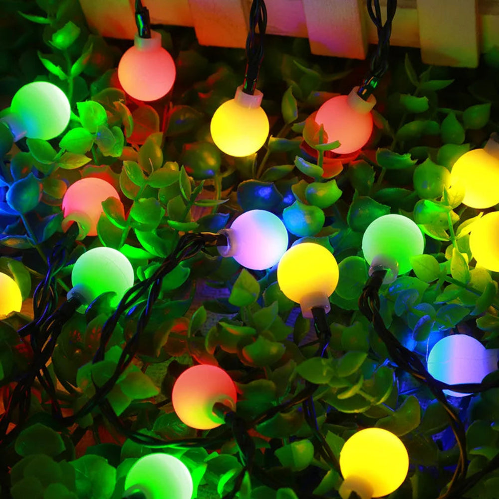 Luzes de cordão solares brancas quentes para decoração de jardins exteriores | elesira