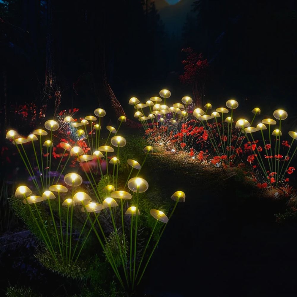 Vivace paletto solare da giardino con design a fungo | elesira