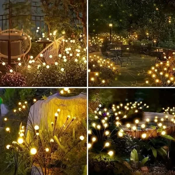 Decorações de exterior com fogo de artifício alimentadas a energia solar para jardins contemporâneos | elesira
