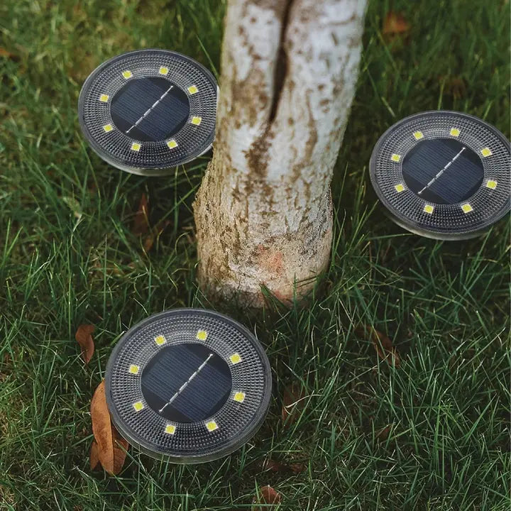 Luci solari da giardino per il terreno con sensore crepuscolare automatico - Resistenti alle intemperie | elesira