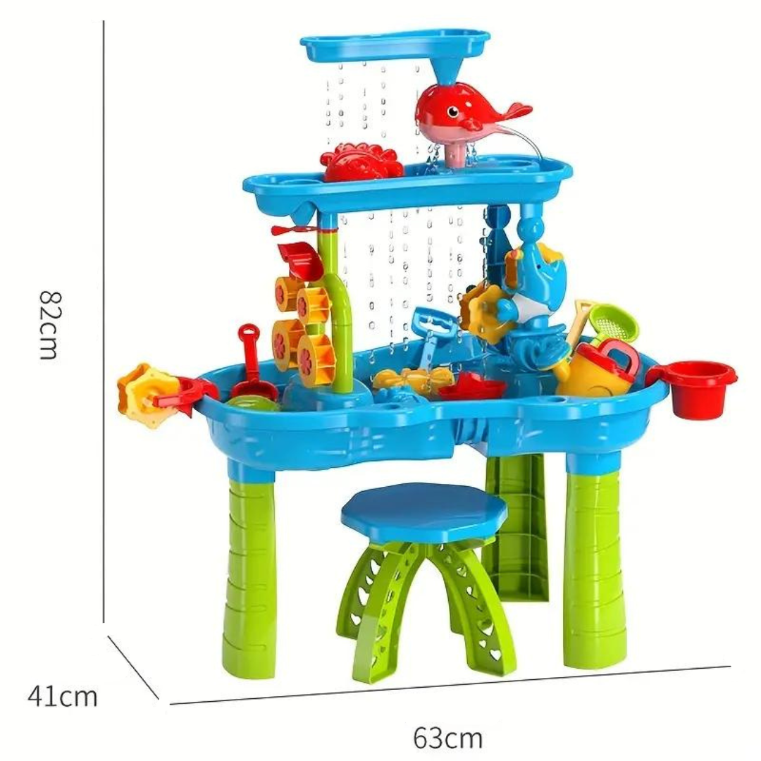 Tavolo WaterPlay a 3 livelli per giochi con sabbia e acqua | elesira