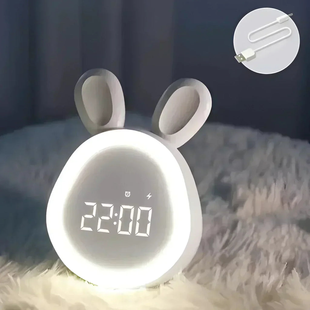 Horloge lapin LED Bunny : veilleuse pour enfants et rechargeable par USB | elesira