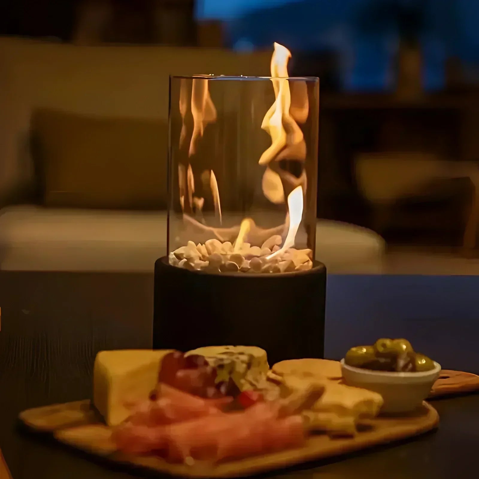 Portable Glass Bioethanol Fireplace | Ventless Indoor-Outdoor Fire Pit | elesira