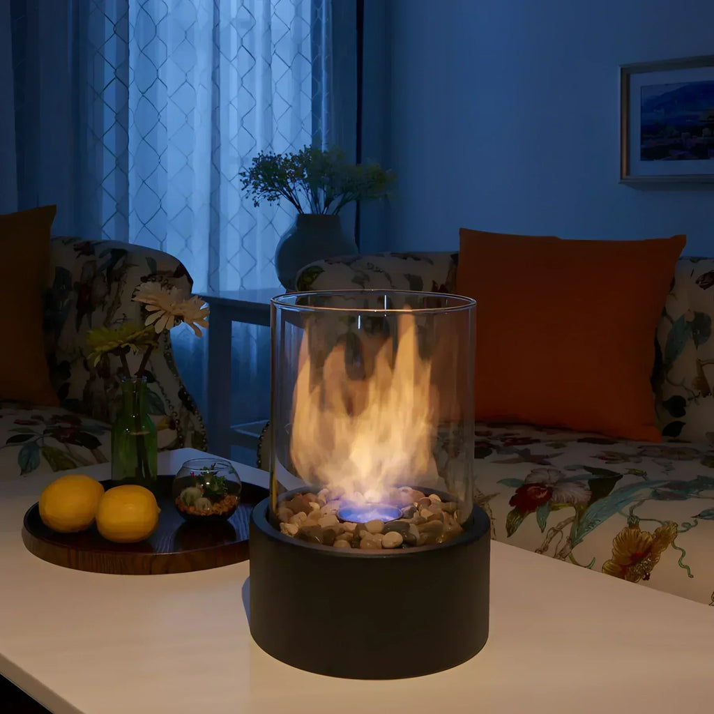 Portable Glass Bioethanol Fireplace | Ventless Indoor-Outdoor Fire Pit | elesira