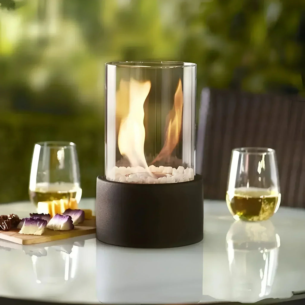 Portable Glass Bioethanol Fireplace | Ventless Indoor-Outdoor Fire Pit | elesira